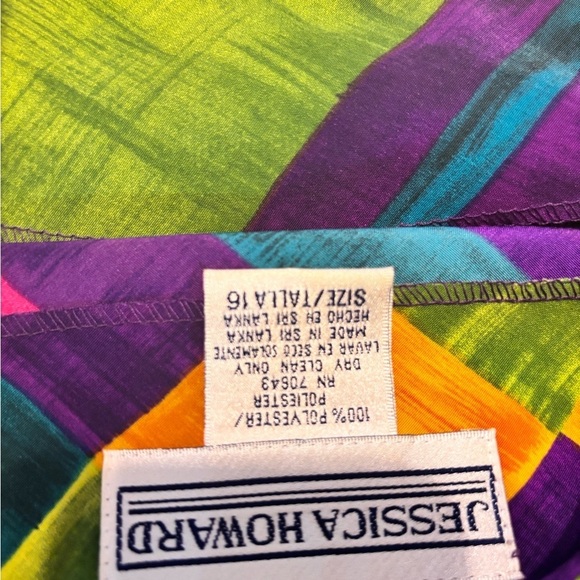 Vintage Jessica Howard Multicolor Plaid Maxi Dress - Picture 3 of 3